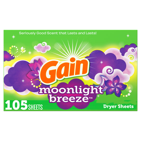 GAIN Laundry DRYER SHEETS 105 CT MOONLIGHT BREEZE