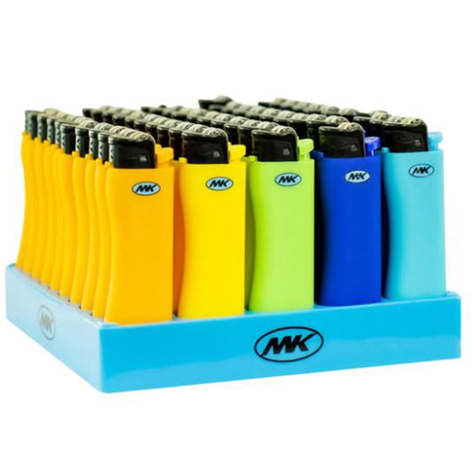 MK Lighters Lighter 1 CT GRIP COLOR REFILLABLE FLINT WITH SLIP GUARD