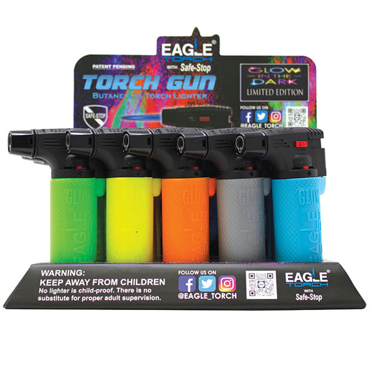 EAGLE Lighters Torch Lighter 1 CT GLOW IN THE DARK GUN (PT101GD)