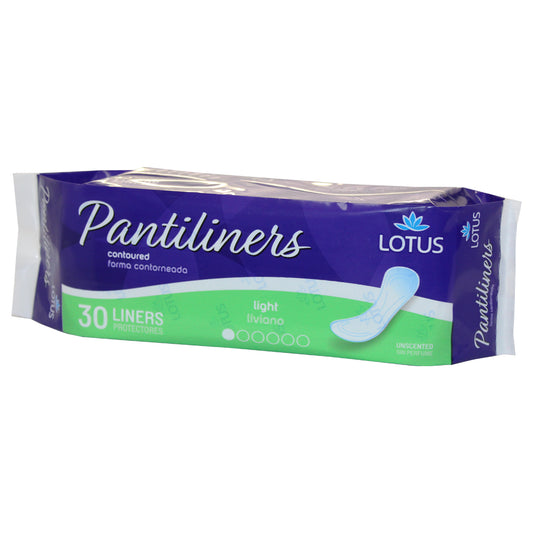 LOTUS Feminine Hygiene PANTY LINER 30 CT LIGHT CONTOURED