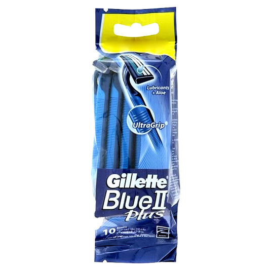 GILLETTE Shaving Care BLADES 8+2 CT BLUE II PLUS CHROMIUM COATING RAZOR
