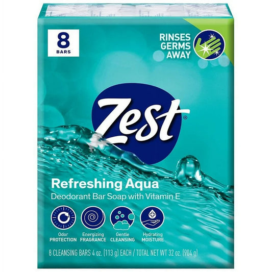 ZEST Bar Soap BAR SOAP 4 OZ 8 PK AQUA