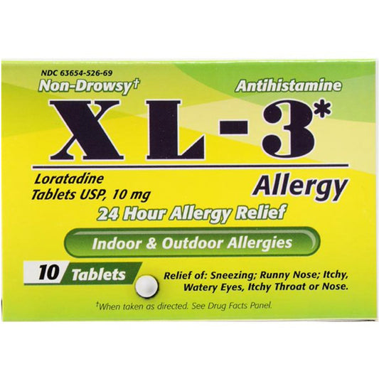 XL- 3 Over the Counter ALLERGY RELIEF 10 CT 10 MG XPECT