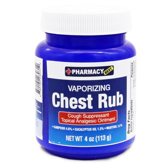 PHARMACY BEST Over the Counter CHEST RUB 4 OZ VAPORIZING