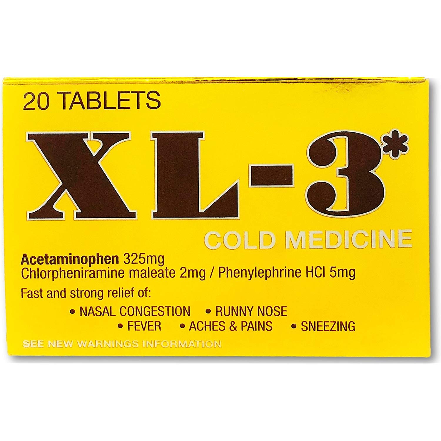 XL- 3 Over the Counter COLD & SORE THROAT 325 MG 20 CT TABS