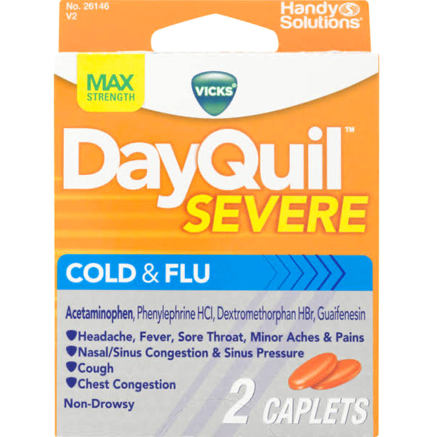 DAYQUIL Over the Counter COLD & FLU 2 CT SEVERE Blister Pack