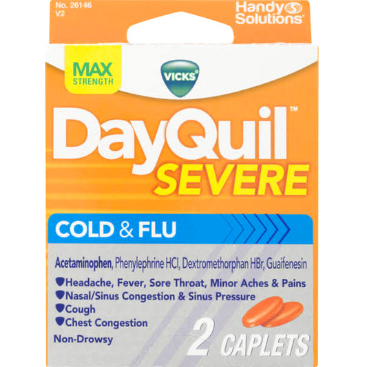 DAYQUIL Over the Counter COLD & FLU 2 CT SEVERE Blister Pack