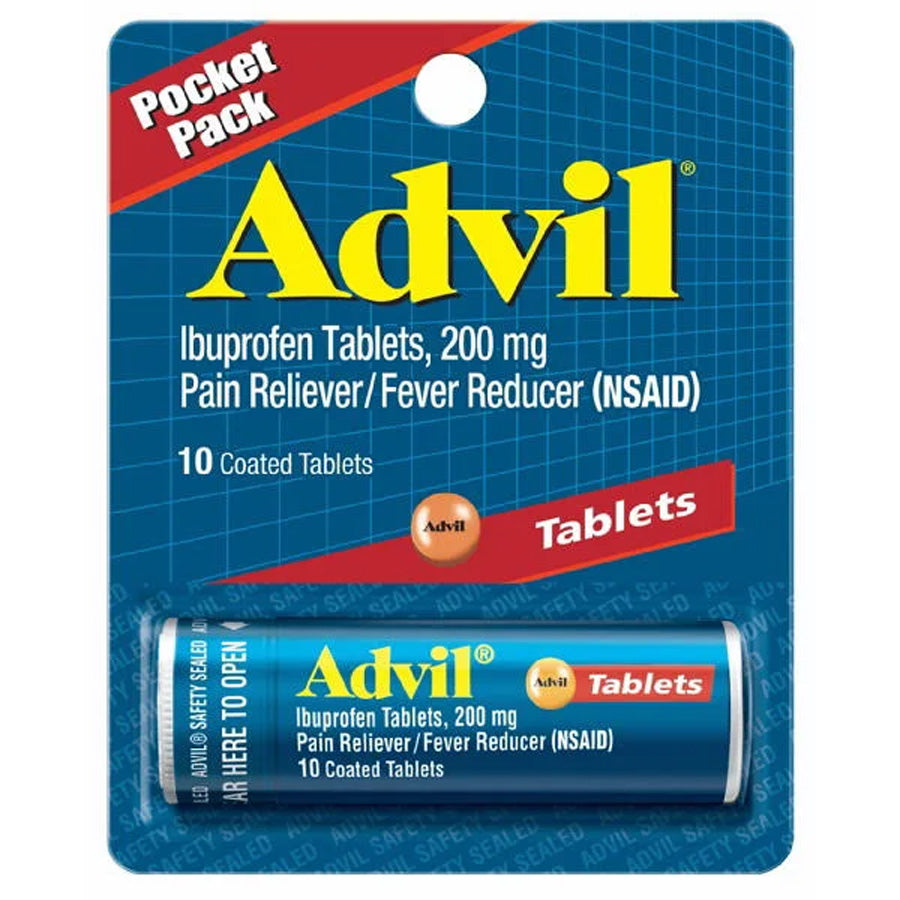 ADVIL Over the Counter PAIN RELEIF 10 CT TABLETS VIAL TUBES