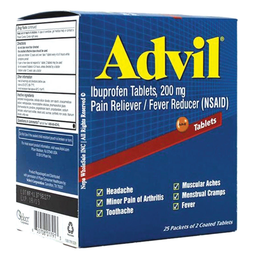 ADVIL Over the Counter PAIN RELEIF 2 CT TABLET DISPENSER BOX