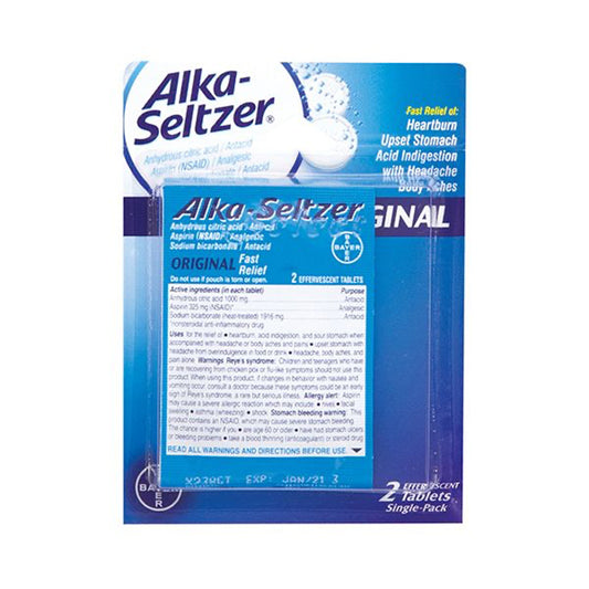 ALKA SELTZER Over the Counter ORIGINAL 2 CT TABLET BLISTER