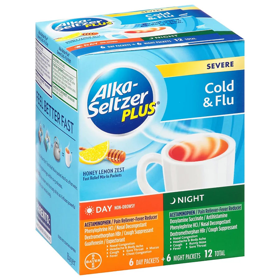 ALKA SELTZER Over the Counter PLUS COLD & FLU 2 CT TABS BLISTER