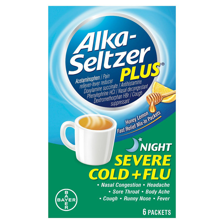 ALKA SELTZER Over the Counter PLUS COLD & FLU 6 CT COLD & FLU NIGHTTIME
