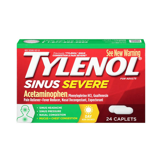 TYLENOL Over the Counter SINUS RELIEF 24 CT SEVER CAPLET