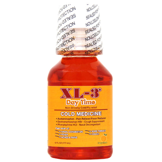 XL- 3 Over the Counter COLD & FLU 6 OZ DAY TIME LIQUID