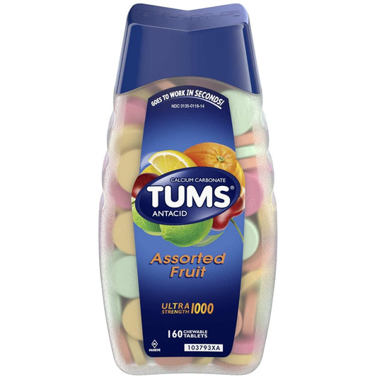 TUMS Over the Counter ANTACID 160 CT ULTRA 1000 Assorted FRUIT