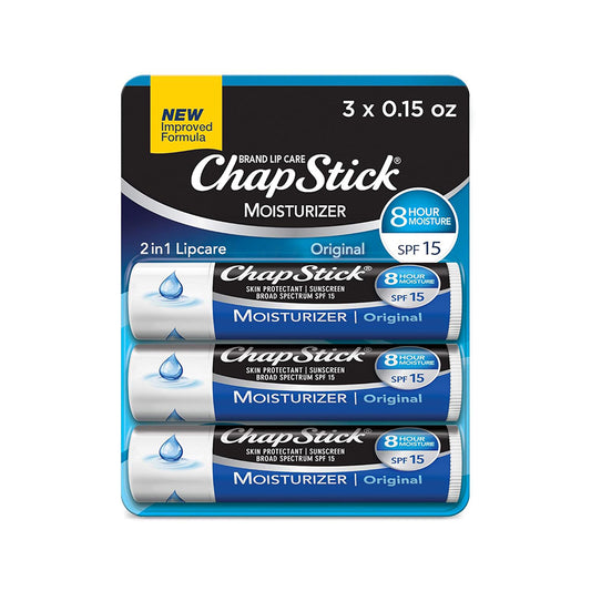 CHAPSTICK First Aid LIP BALM 3 CT BLISTER CARD ORIGINAL