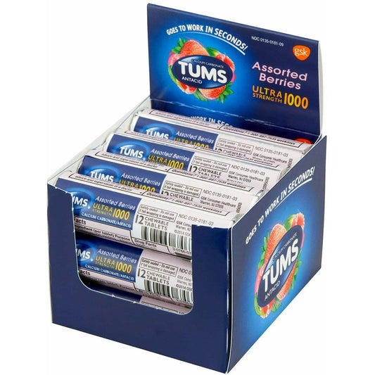 TUMS Over the Counter ANTACID 1000 ULTRA Assorted BERRIES