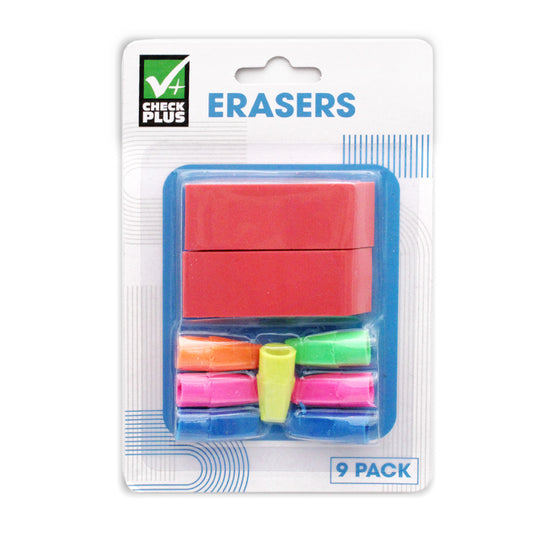 CHECK PLUS Office Supplies ERASER 9 PK