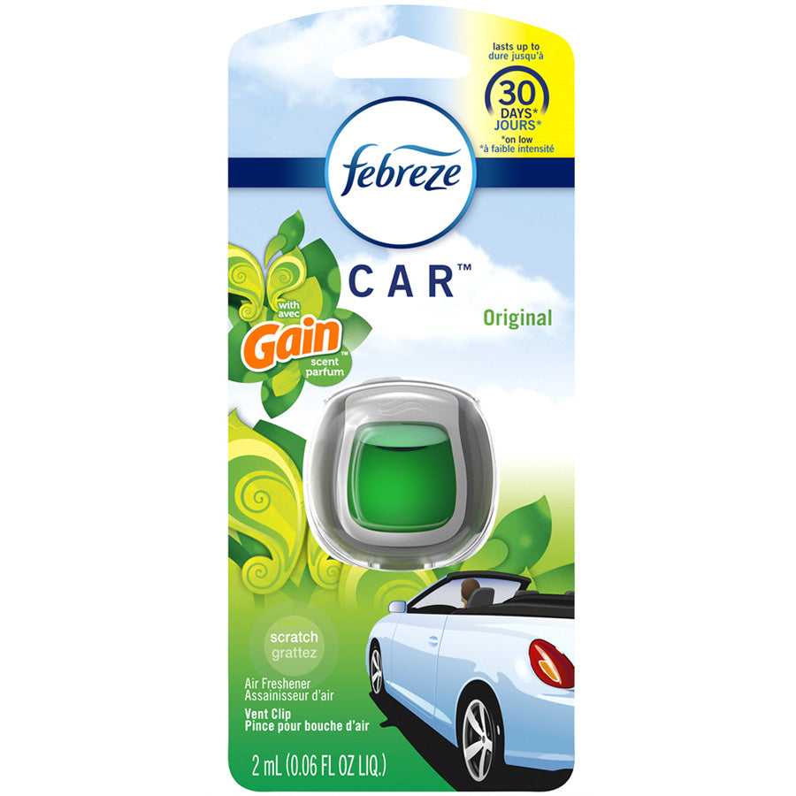 FEBREZE Car Air Fresheners CAR AIR FRESHENER 0.06 OZ VENT CLIP GAIN ORIGINAL