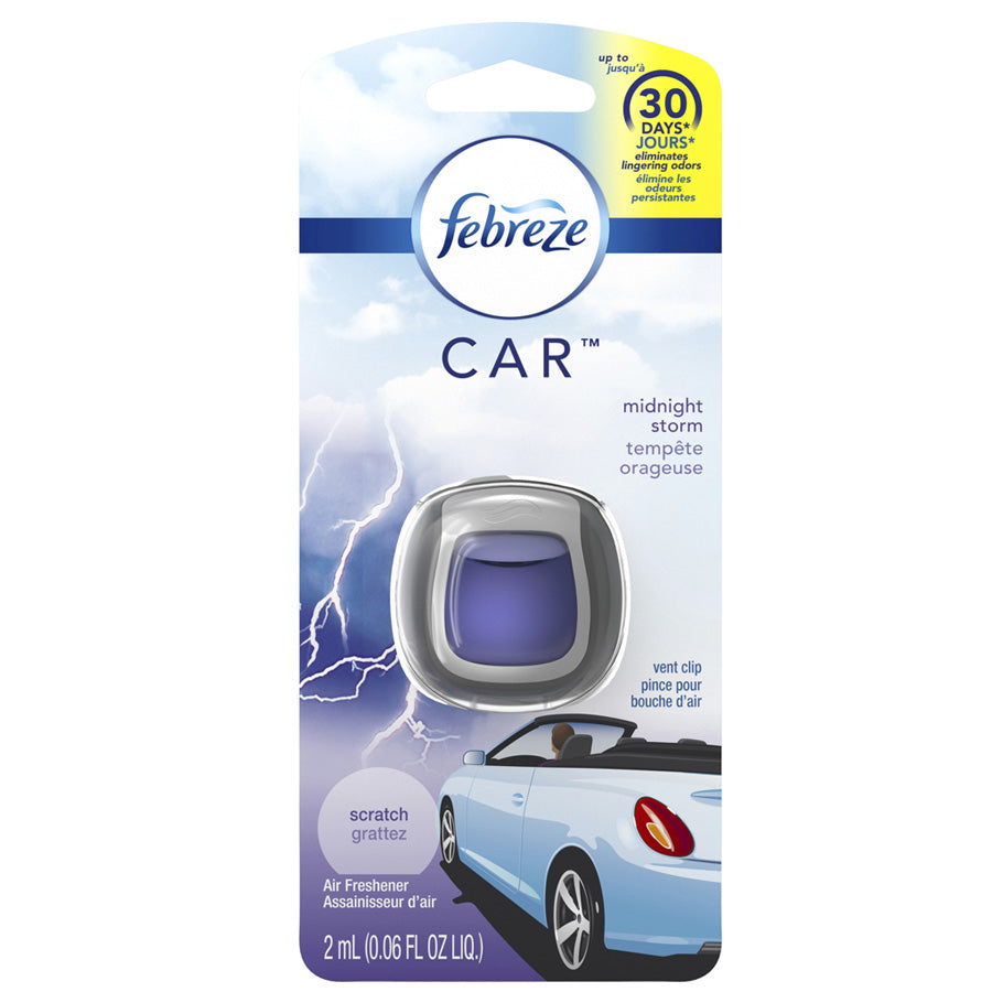 FEBREZE Car Air Fresheners CAR AIR FRESHENER 0.06 OZ VENT CLIP MIDNIGHT STORM