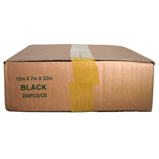 Unbranded Kitchenware & Trash Bags PLASTIC REUSABLE BAG 12 X 7 X 22 IN 200 CT 57 MIC (2.25 ML) BLACK