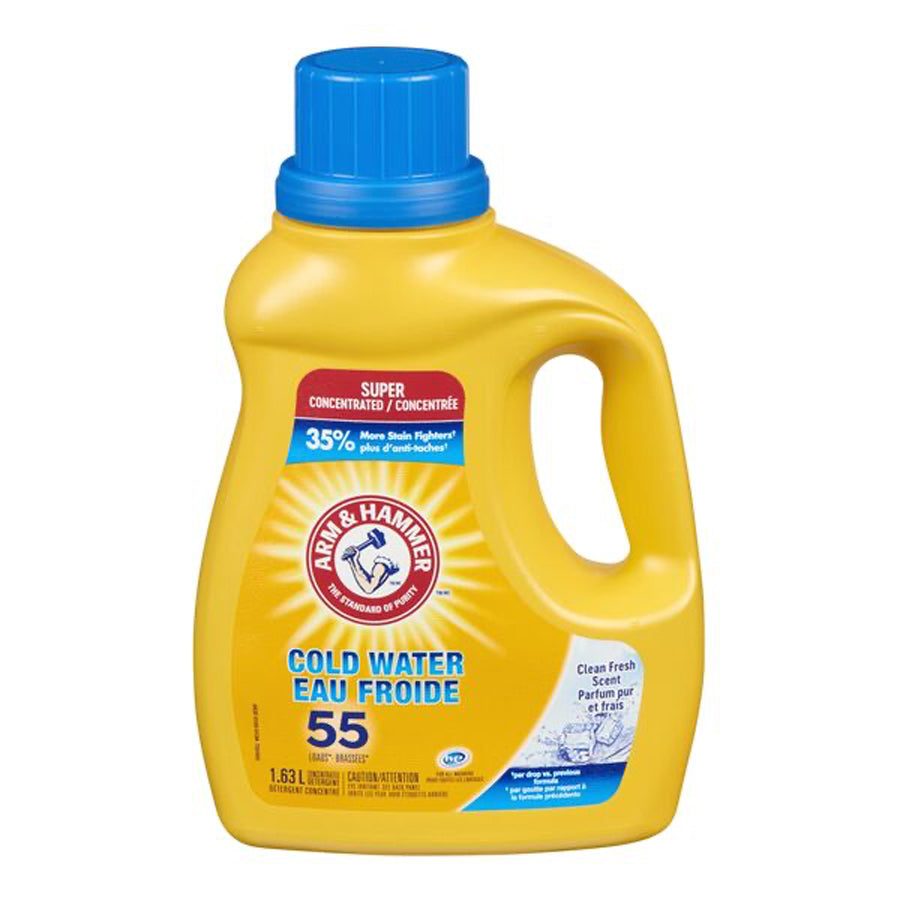 ARM & HAMMER Laundry LIQUID DETERGENT 1.63 L CLEAN FRESH SCENT COLD WATER