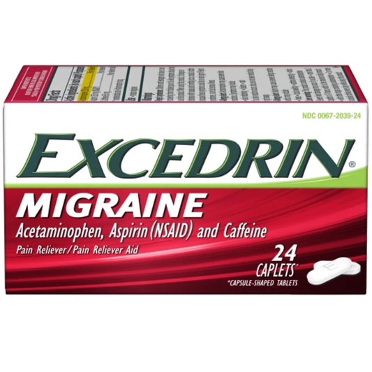 EXCEDRIN Over the Counter CAPLETS 24 CT MIGRAINE