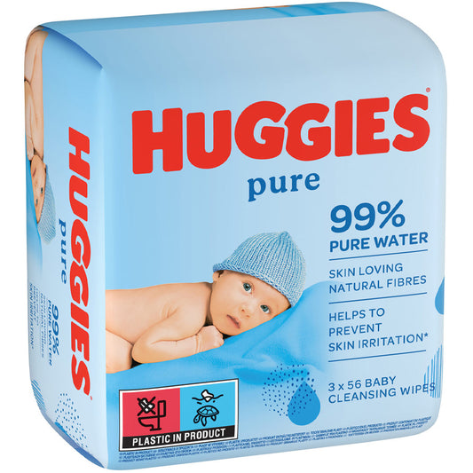 HUGGIES BABY WIPES 56 CT 3PK PURE
