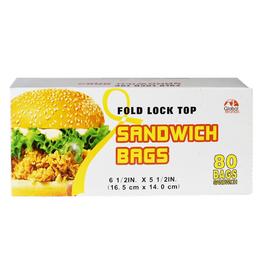 GLOBAL SANDWICH BAG 80 CT FOLD LOCK TOP