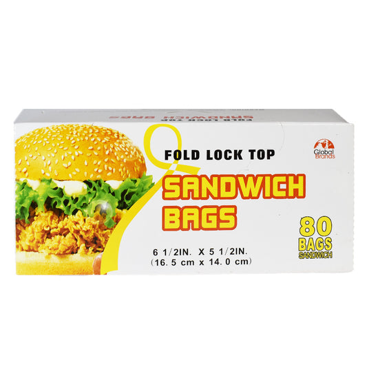 GLOBAL SANDWICH BAG 80 CT FOLD LOCK TOP