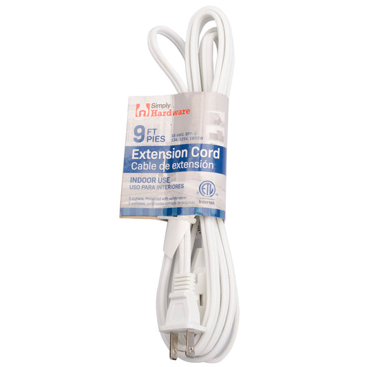 SIMPLY HARDWARE EXTENSION CORD 9 FT WHITE-120V 13A 1625W