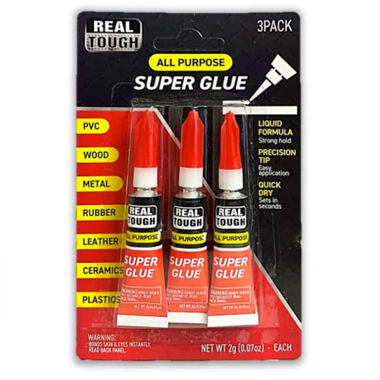 REAL TOUGH SUPER GLUE ALL PURPOSE 3PK