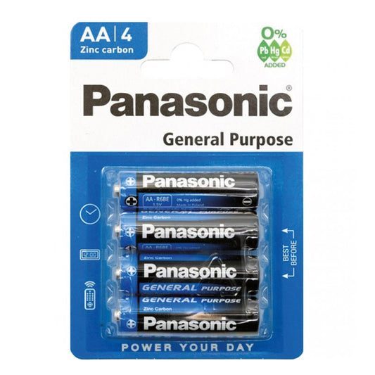 PANASONIC BATTERIES AA4 GENERAL PURPOSE ZINC CARBON