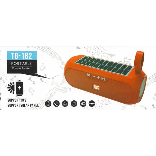 T&G SPEAKERS 1 CT 182 PORTABLE WIRELESS WITH SOLAR PANEL