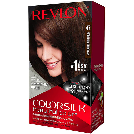 COLOR SILK HAIR COLOR 1 PK #47 MEDIUM RICH BROWN