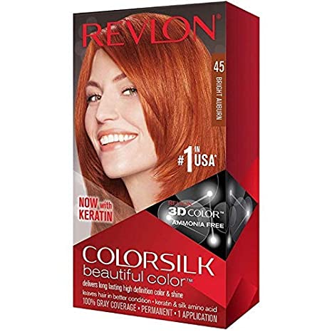 COLOR SILK HAIR COLOR 1 PK #45 BRIGHT AUBURN