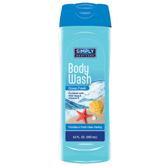 SIMPLY BODYCARE BODY WASH 12 OZ OCEAN FRESH