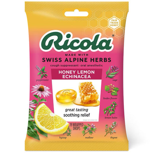 RICOLA COUGH DROPS 19 CT BAG HONEY LEMON