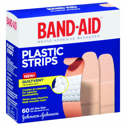 BAND-AID BANDAGE 60 CT PLASTIC