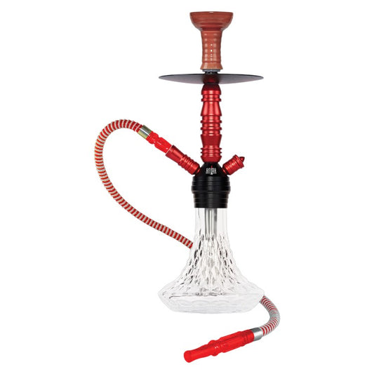 18" Amira Crystal Hookah, Click Technology, 1 Hose, Color Box RED