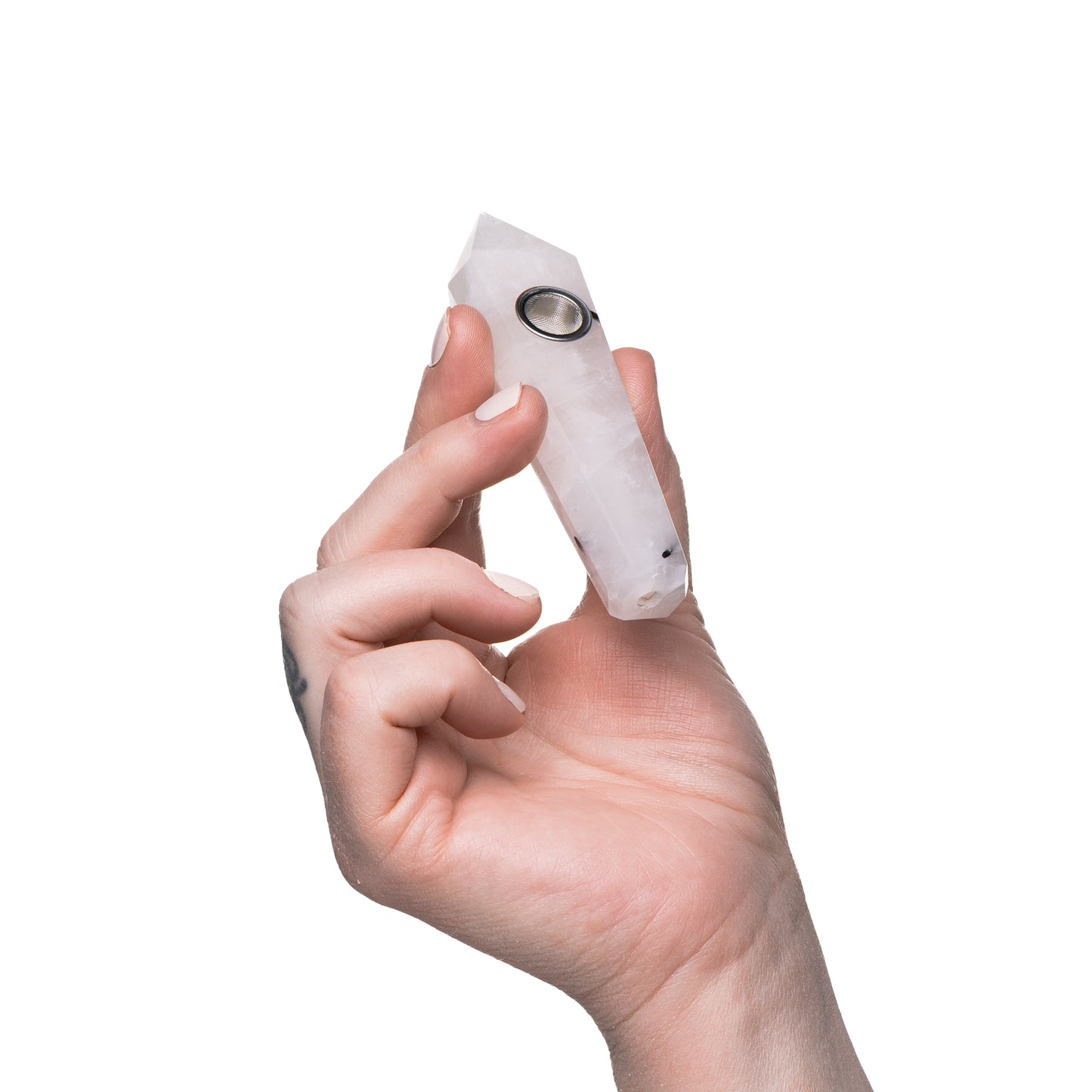 Astral Project Gemstone Pipes Hand Pipe Tourmalinated Quartz