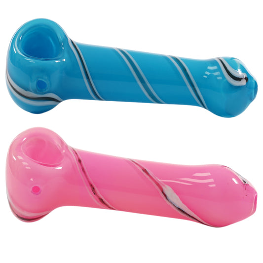 Unbranded Hand Pipe Glass Colorful 4.0"