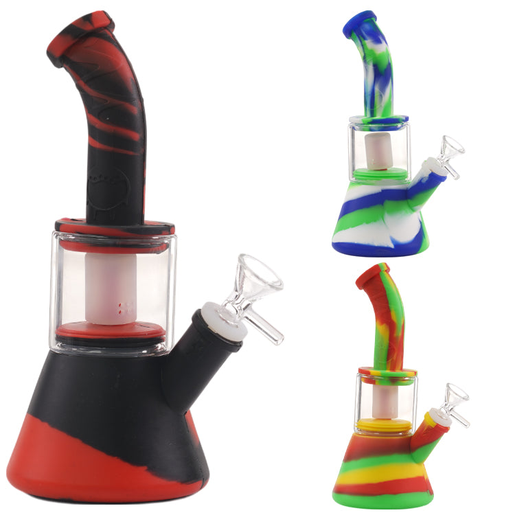 Unbranded Silicone Glass  Percolator Water Pipe 12.0"