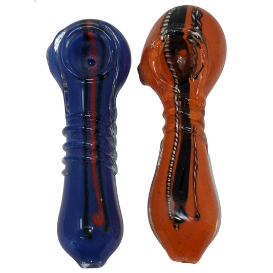 4" Assorted Design Frit Art Hand Pipe (BK202)