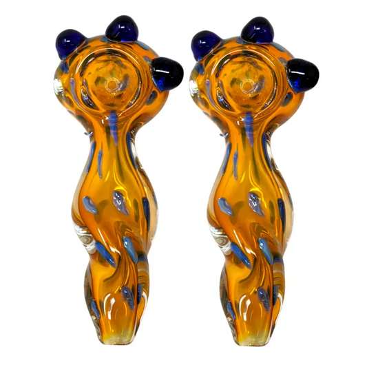 4" Heavy Gold Fumed Hand Pipe  (Pack of 2) (BK227)