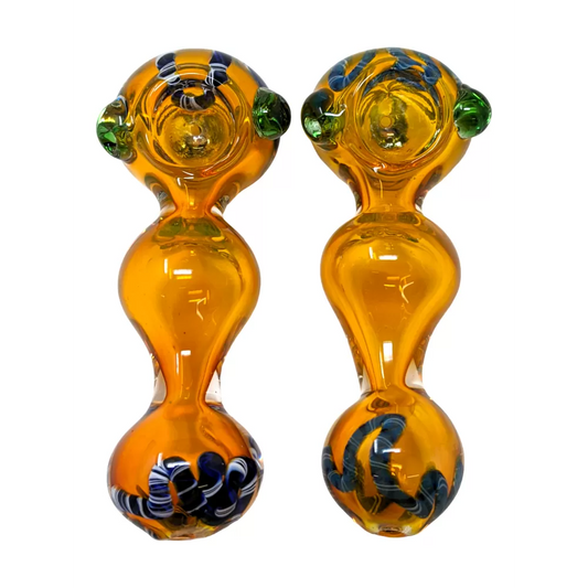 4" Heavy Gold Fumed Hand Pipe  (Pack of 2) (BK229)