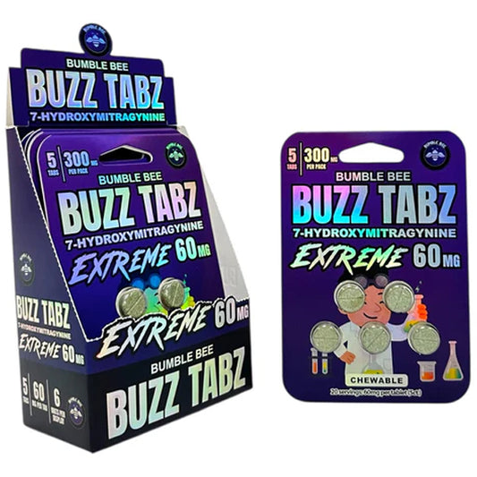 Bumble Bee Buzz Tabz Extreme 7-OH 60mg each Tablet 5ct Blister Pack (6 pack Display)