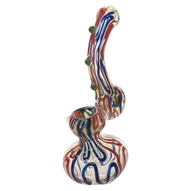 8" Wide Base Line Curve Donut Bubbler Hand Pipe (GB-152)
