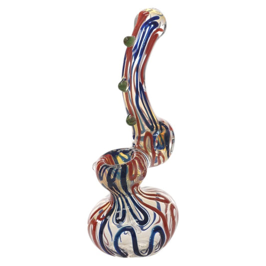 8" Wide Base Line Curve Donut Bubbler Hand Pipe (GB-152)