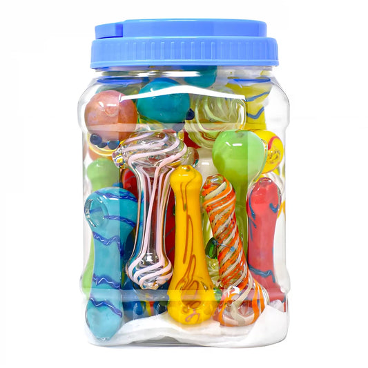 4.5" Assorted Design Vibrant Spoon Hand Pipe (Pack of 25) (JAR25HP)